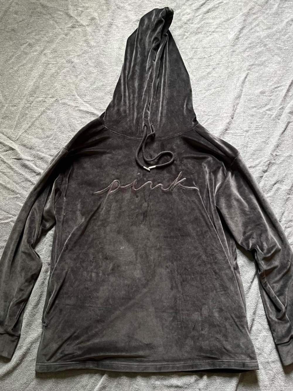 PINK Victoria's Secret black velour hoodie